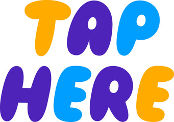 lettering sticker puffy multicolor tap here text