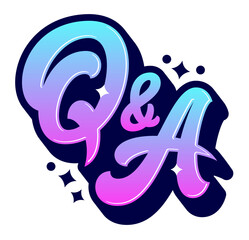 Fototapeta premium lettering sticker qa gradient calligraphic text