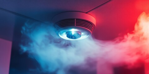 Smoke detector and fire alarm system in action, showcasing the importance of a reliable fire alarm system for ensuring safety and preventing fire hazards. The smoke detector is essential for alerting.
