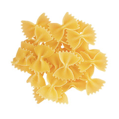 Pile of uncooked farfalle pasta