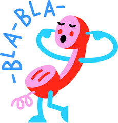 Lettering bla-bla with phone handset