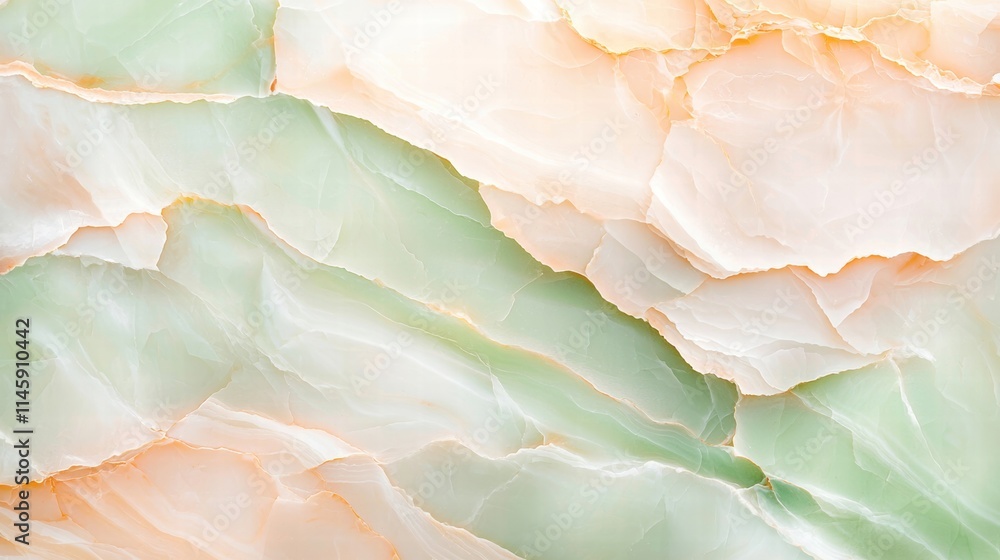 Poster elegant soft textured marble with green and peach color patterns