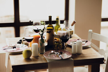 Table with a white chair and a tablecloth
