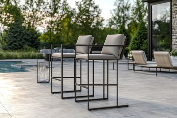 Contemporary Outdoor Counter Stools Perfect for Modern Patios and Decks with Stylish Aesthetics