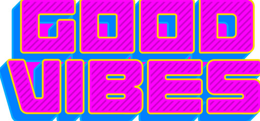 lettering good vibes retro text