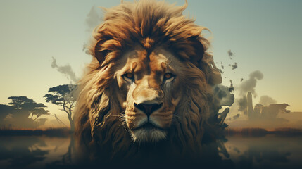 Colorfully Lion. Lion Logo. Creative Artwork