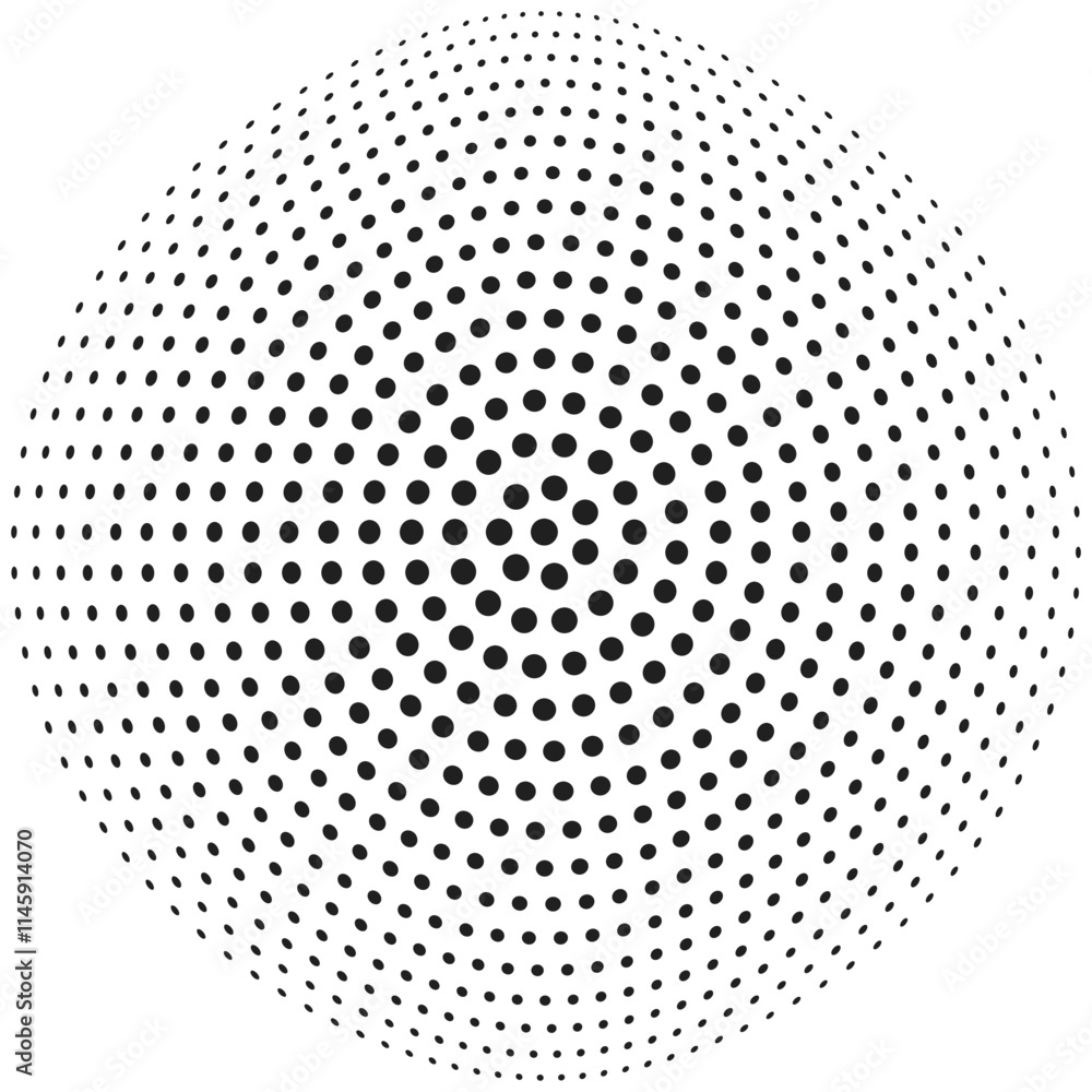 Wall mural halftone circular dotted frame. circle dots texture isolated on transparent background. abstract cir