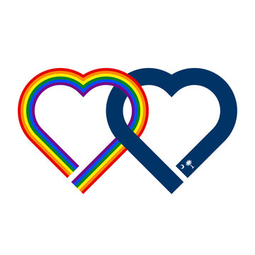 recommend clip art: heart shaped ribbon of rainbow and south carolina flags intertwined. transparent png background