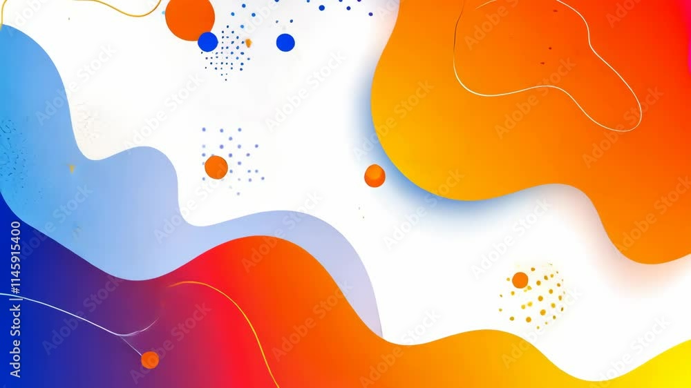 Poster abstract design with vibrant colors and fluid shapes creating a dynamic visual experience