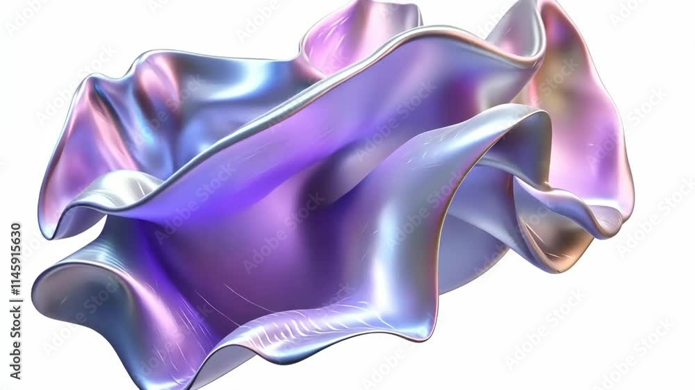 Poster colorful abstract sculpture with flowing shapes and smooth textures created using digital design tec