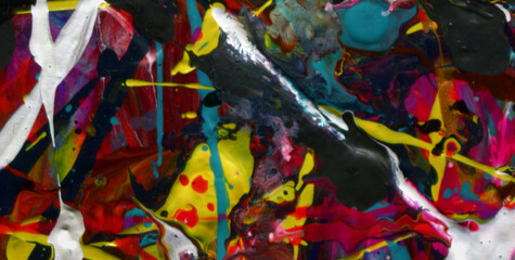 Obraz premium Immerse Yourself in the Mesmerizing Dance of Colors and Textures on an Abstract Canvas