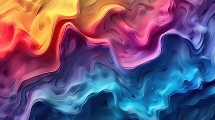 Fototapeta premium Abstract wavy waves with a rainbow gradient effect