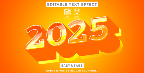 Editable text effect new year 2025 style
