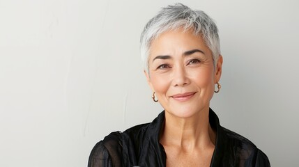 微笑むおしゃれなおばあさん AI生成画像