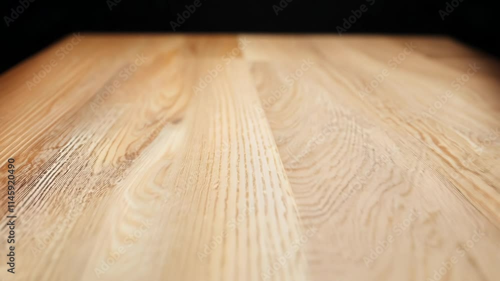 Poster zoom video on a light wood surface with vignette creating an elegant mood perfect for product displa