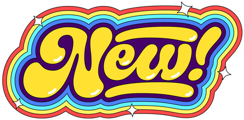 lettering new! with stars and multicolors strokes text