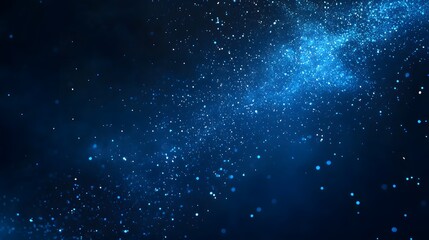 Fototapeta premium Abstract Blue Sparkle Background Glowing Dust Particles