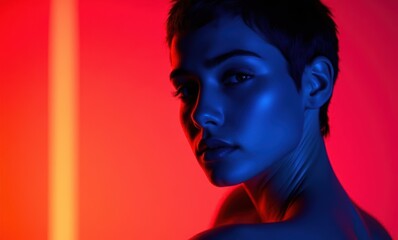 Profile of a young woman with a glowing expression