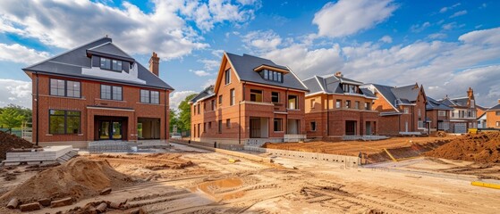 construction residential new house in progress at building site housing estate development