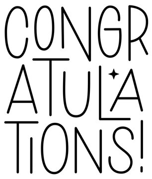 Lettering congratulations line text