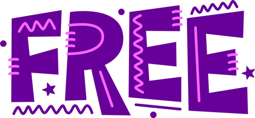 lettering free with lines and dots text