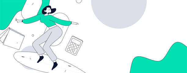  Character reading quietly vector concept operation hand drawn illustration
