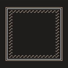 Square embroidery frame vector element design template
