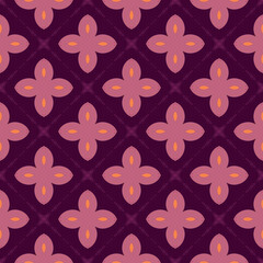 Seamless Textured Abstract Floral Background Pattern in Deep Purple and Mauve