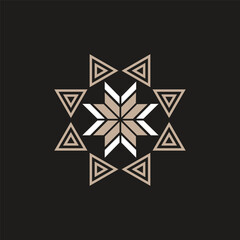 geometric mandala triangle,star,cross,circle vector element design