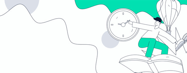  Character reading quietly vector concept operation hand drawn illustration
