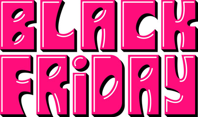 lettering black friday pink text