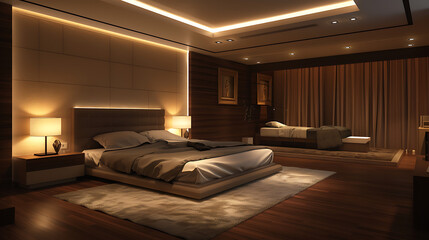 Fototapeta premium modern bedroom interior design
