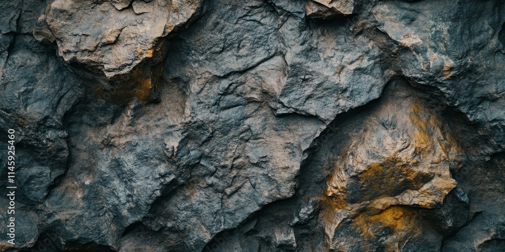 Poster close up view of a rock background showcasing intricate textures and natural details, perfect for em
