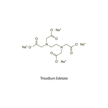 Tetrasodium Edetate flat skeletal molecular structure chelator drug used in hypercalcaemia treatment. Vector illustration scientific diagram.