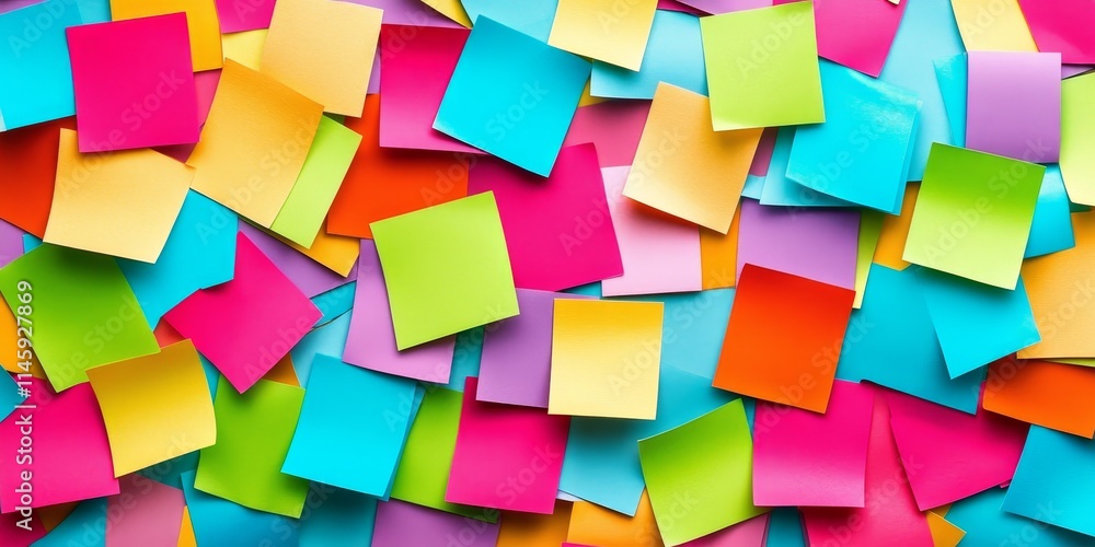 Poster vibrant color note stickers create an appealing background, enhancing any project. this color note s