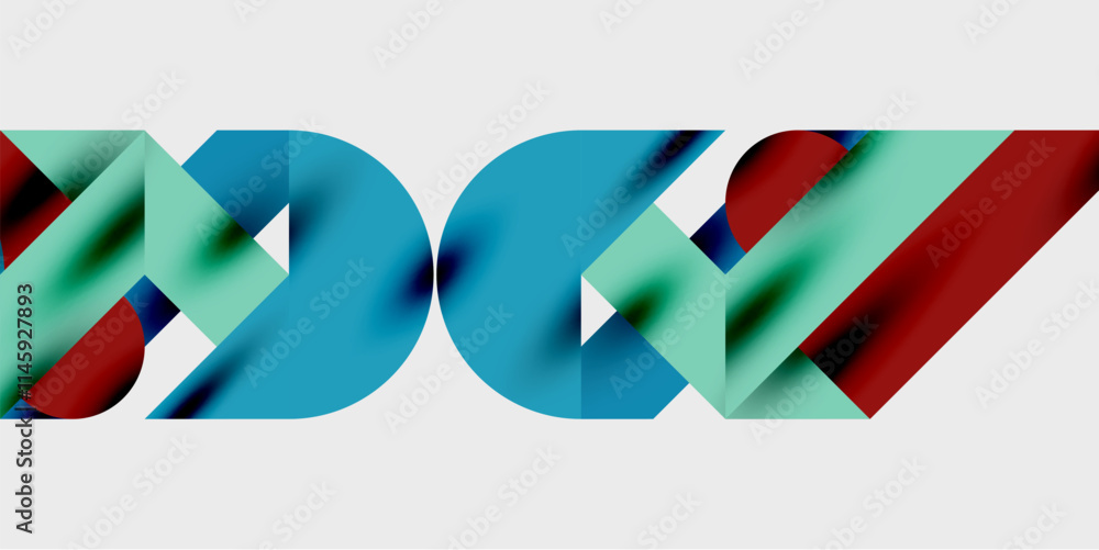 Aufkleber modern abstract background featuring circles, lines, and triangles in a dynamic geometric compositio