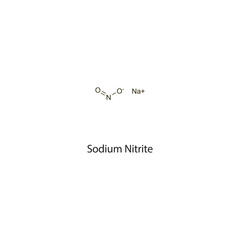 Fototapeta premium Sodium Nitrite flat skeletal molecular structure cholinesterase reactivator drug used in cyanide poisoning treatment. Vector illustration scientific diagram.