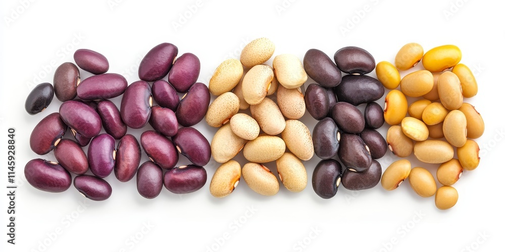 Poster lupine beans isolated on a white background showcase the unique features and characteristics of thes