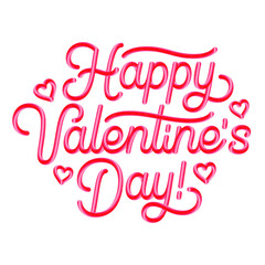 lettering happy valentine's day! with gradient 3d effect text