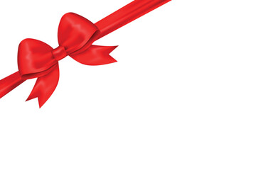 Vector realistic 3D image of a bow. Concept of a gift and surprise for holidays. Birthday, Valentine's Day, etc. Element for your design