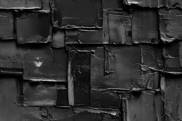 Seamless abstract black and white texture featuring layered, thick paint strokes and patches, creating a visually striking composition with a sense of depth and contrast.