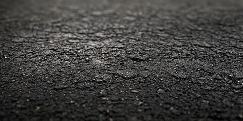 Asphalt road texture featuring a black surface and concrete cement elements, showcasing the unique characteristics of street texture in various settings and lighting.