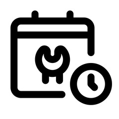 Maintenance Schedule Simple Line Icon. Single icon, line vector icon