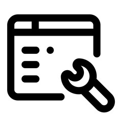 Website Maintenance Simple Line Icon. Single icon, line vector icon