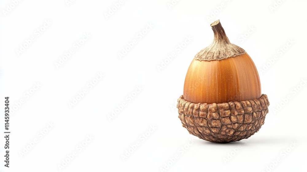 Poster acorn isolated on a white background, showcasing the unique shape and texture of the acorn. the acor