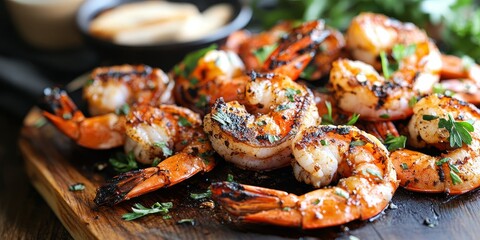 Deliciously simple rustic grilled vaname shrimp, showcasing the perfect blend of flavors and textures. Enjoy the mouthwatering experience of rustic grilled vaname shrimp in every bite.