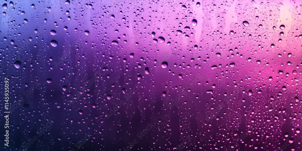 Aufkleber captivating rain drops on the window create a stunning display. the ultra violet gradient enhances t
