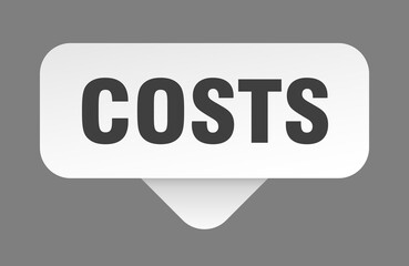 COSTS banner, button, label, sign
