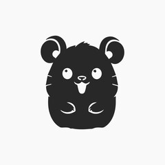 Mouse Logo Design Minimalist and Flat Vector white background