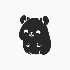 Mouse Logo Design Minimalist and Flat Vector white background